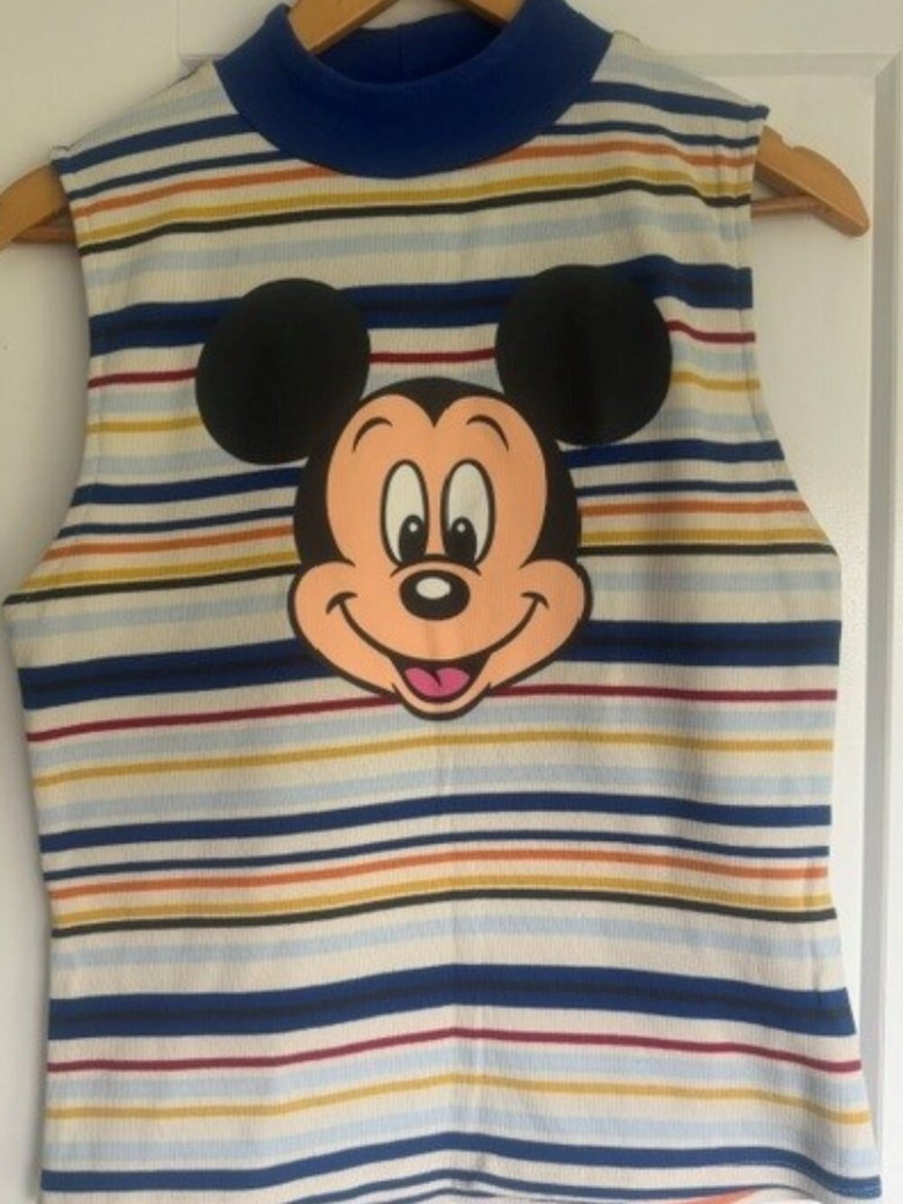 Vintage Mickey Mouse Ribbed Mock neck top - Large